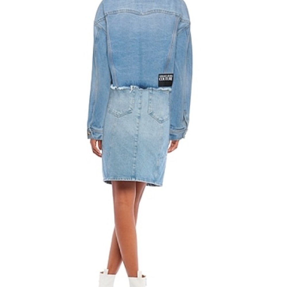 VERSACE Blue Denim Cropped Jacket - Picture 2 of 8